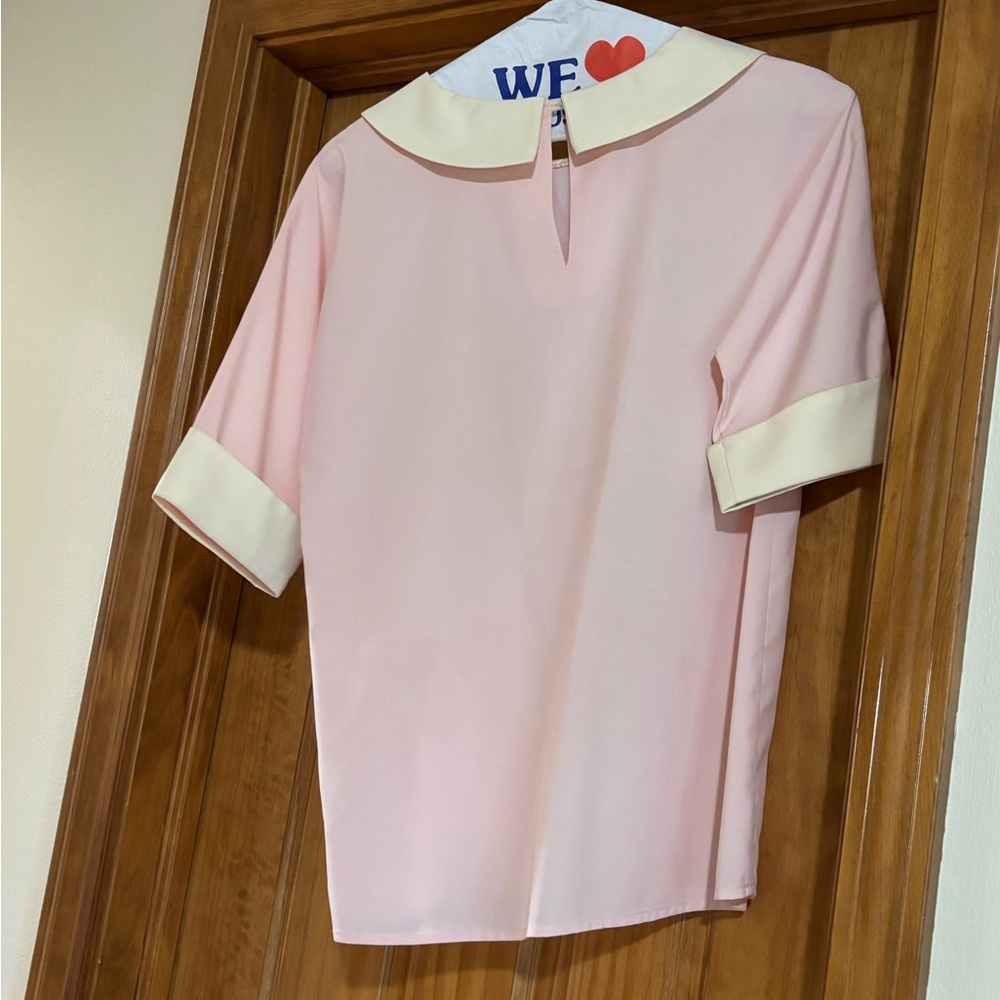 Vintage Preppy soft Pink Collared Shirt - Picture 8 of 9